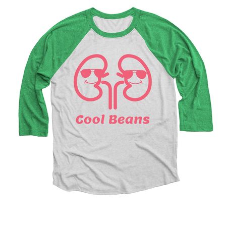 Timothy Kolek's Kidney Problems and Dialysis, a Envy and Heather White 3/4 Sleeve Baseball Tee