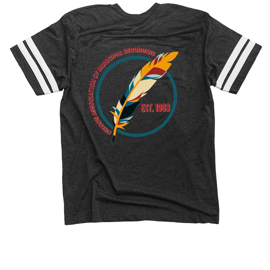 OAMR Jersey Shirt & Zip Up Hoodie, a Vintage Smoke / White Football Jersey Tee (back-view)