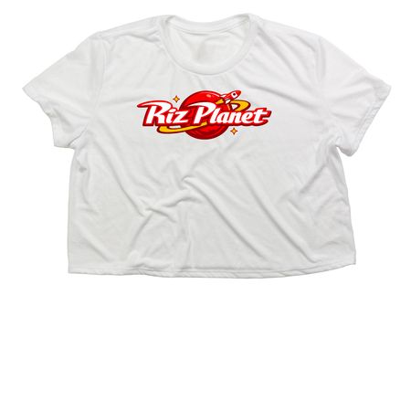 Riz Planet Collection, a White Women?s Flowy Cropped Tee
