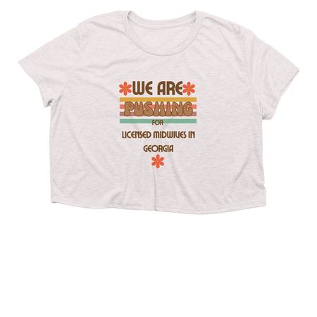 Push it real good!, a Heather Dust Women?s Flowy Cropped Tee