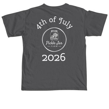 4th of July 2026 - White Logo, a Pepper Comfort Colors Unisex Tee (back-view)