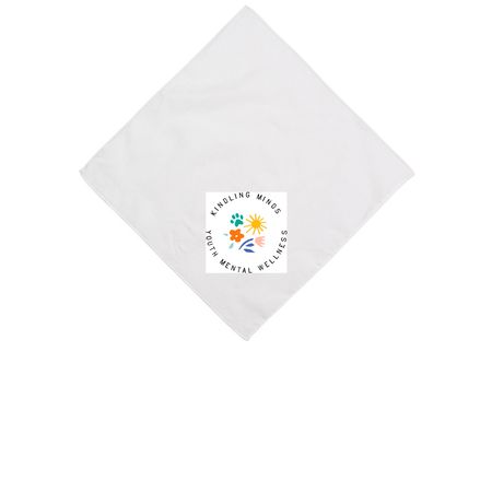 Kindling Minds Dog Bandana, a White Cotton Bandana