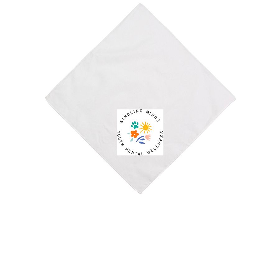 Kindling Minds Dog Bandana, a White Cotton Bandana