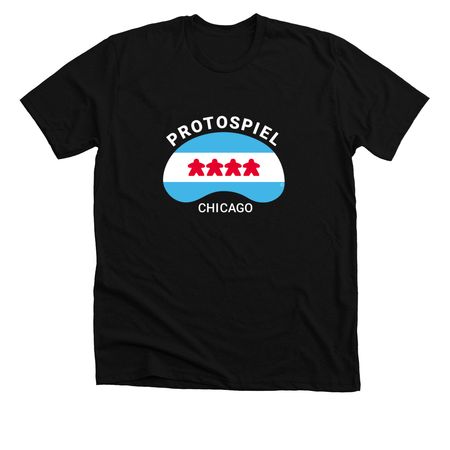Protospiel Chicago, a Solid Black Blend Premium Unisex Tee