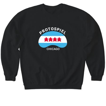 Protospiel Chicago, a Black Softstyle Crewneck Sweatshirt