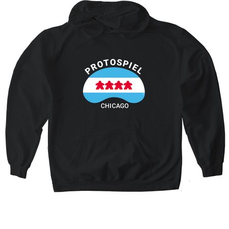 Protospiel Chicago, a Black Gildan Softstyle Pullover Hoodie