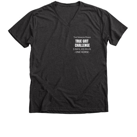 The 5 day True Grit Challenge&nbsp;, a Dark Grey Heather Premium V-Neck Tee