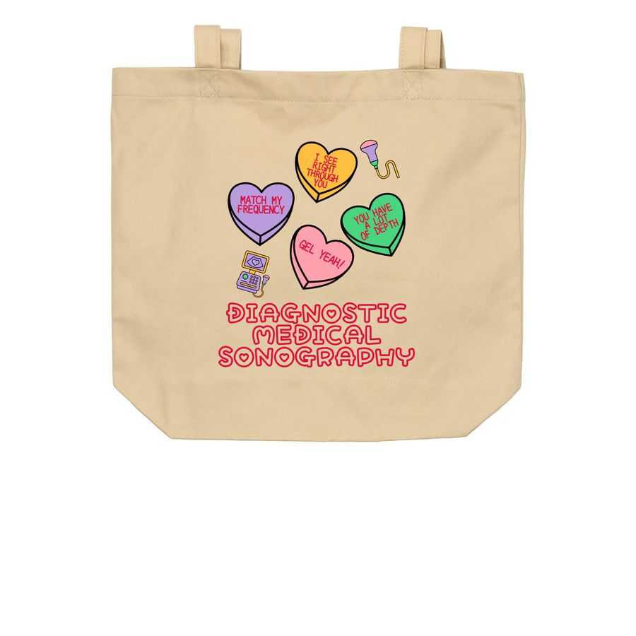 Conversation Heart Tote Bag, a Oyster Organic Cotton Tote Bag