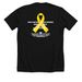 My Hero Needs a Cure, a Solid Black Blend Premium Unisex Tee (back-view)