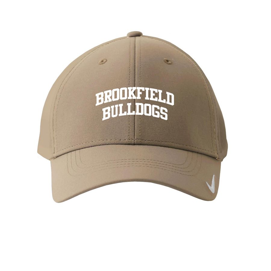 Brookfield Bulldogs Nike Hat, a Khaki Printed Nike Dri-FIT Legacy Performance Cap