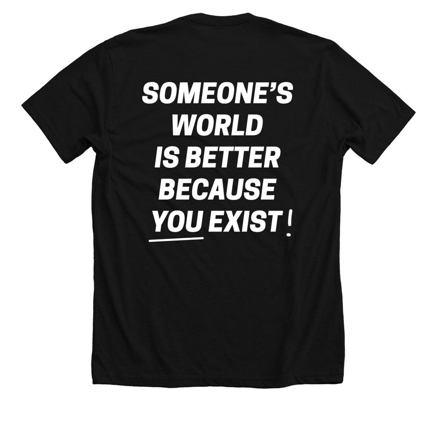 Voices of Hope BLACK (USD price displayed), a Solid Black Blend Premium Unisex Tee (back-view)