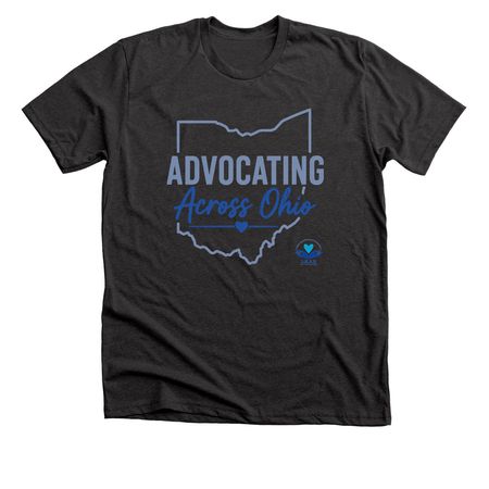 Advocating Across Ohio, a Dark Grey Heather Premium Unisex Tee