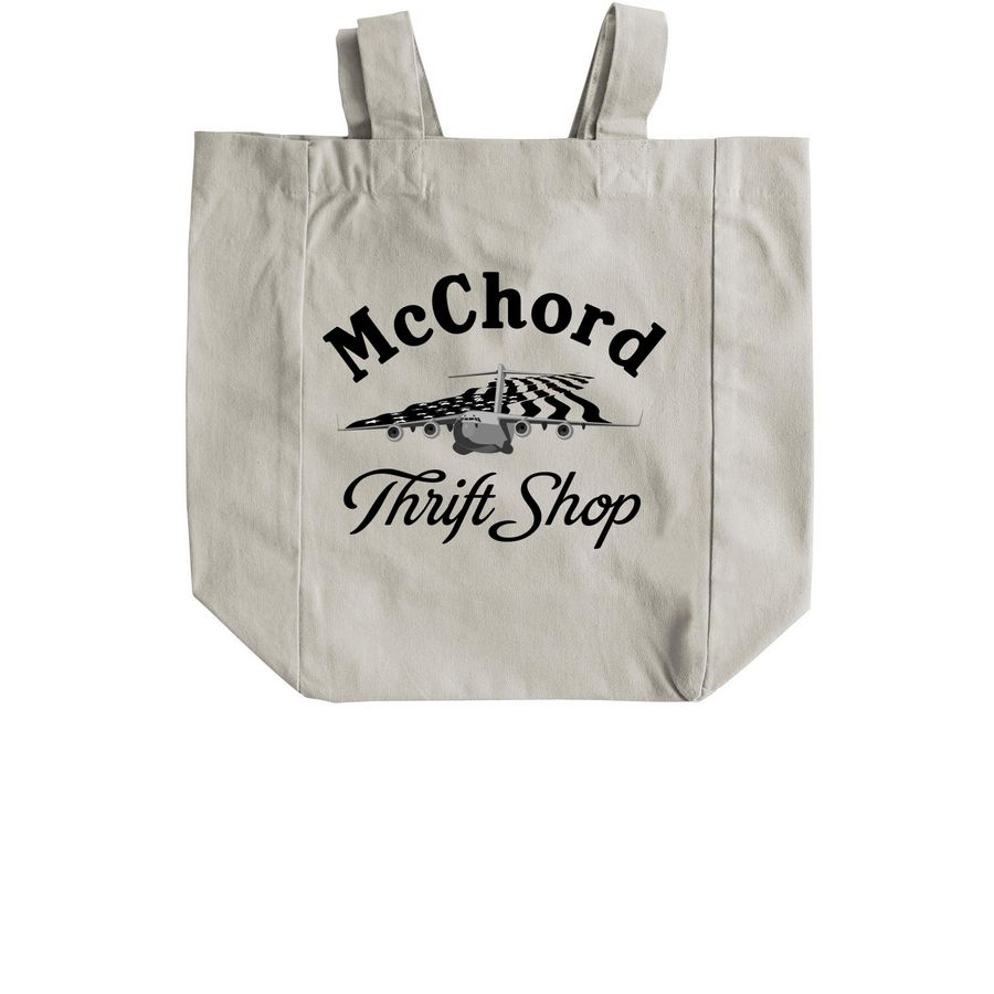 MTS Tote - Black & White, a Natural Recycled Cotton Tote Bag (back-view)