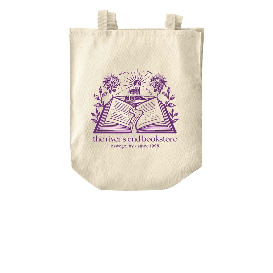river's end bookstore tote bag, a Natural Over-the-Shoulder Shopping Tote Bag