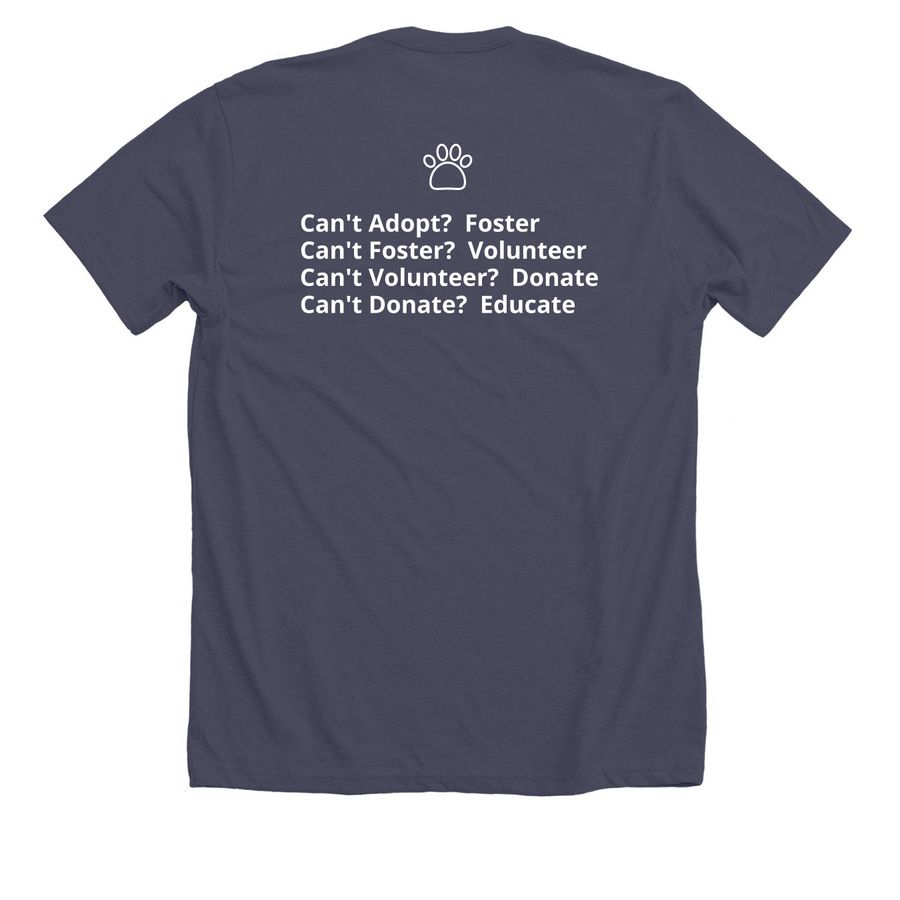 Educate, a Heather Midnight Navy Premium Unisex Tee (back-view)