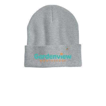 Hats, a Heather Grey Printed Cuffed Beanie