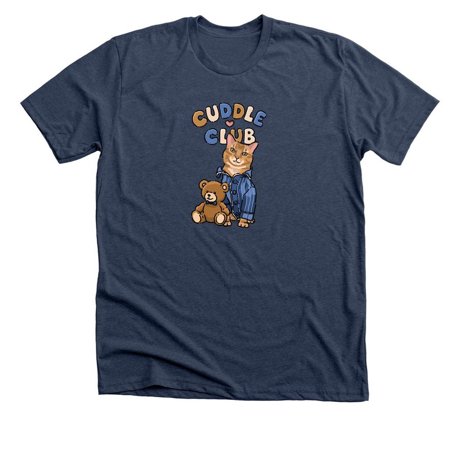 Toffee?s Cuddle Club, a Heather Navy Premium Unisex Tee
