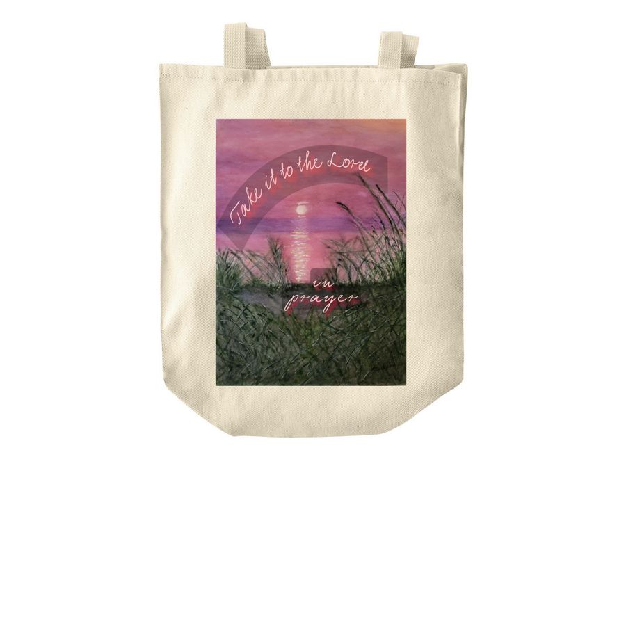 Prayer Tote Over-Shoulder Bag, a Natural Over-the-Shoulder Shopping Tote Bag