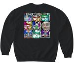 Buggin out, a Black Softstyle Crewneck Sweatshirt (back-view)
