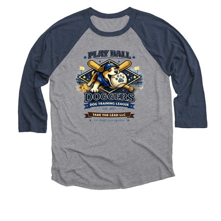 Doggers 3/4 Baseball Tee, a Vintage Navy and Premium Heather 3/4 Sleeve Baseball Tee
