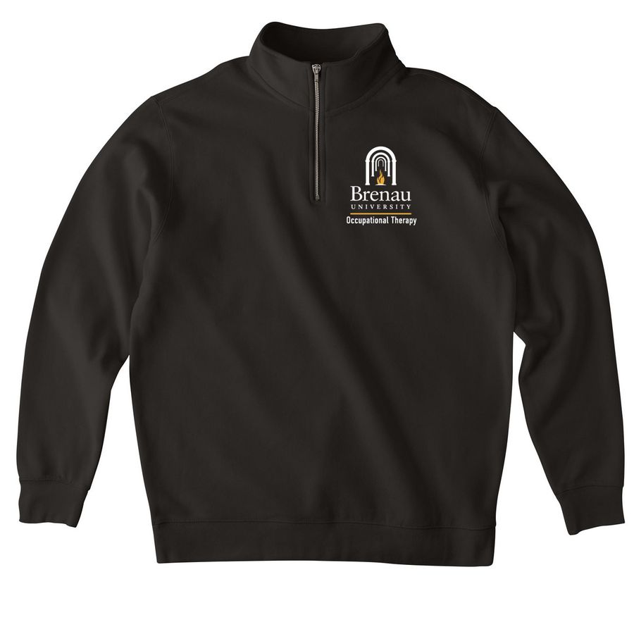 Black Brenau OT Quarterzip, a Black Midweight Quarter Zip Pullover