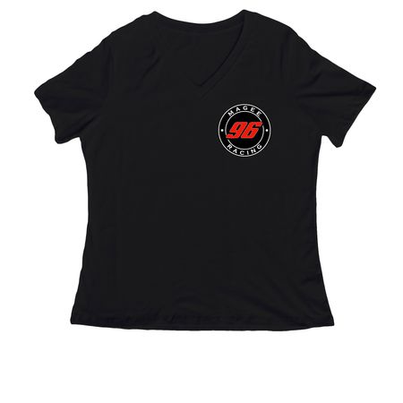 2026 Magee Racing Merch Drop, a Black Women's Relaxed V-Neck Tee