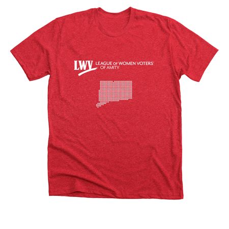 LWV Amity CT Shirt, a Heather Red Premium Unisex Tee
