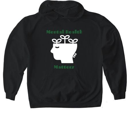 Mental Health Matters!, a Black Gildan Softstyle Pullover Hoodie