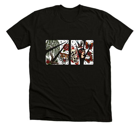 American Traditional, a Black Heather Premium Unisex Tee
