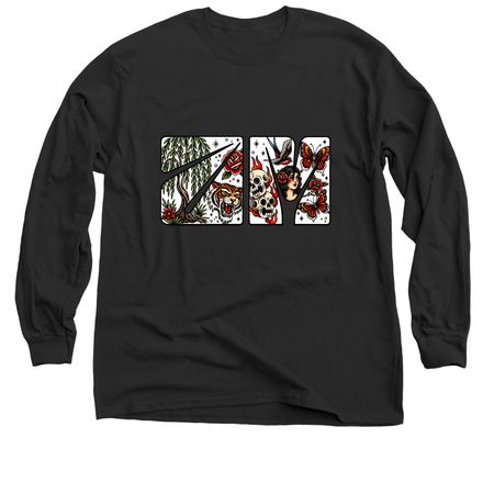 American Traditional, a Black Classic Long Sleeve Tee