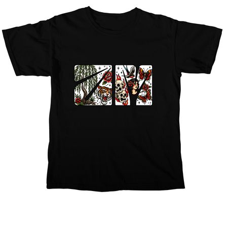 American Traditional, a Black Comfort Colors Unisex Tee