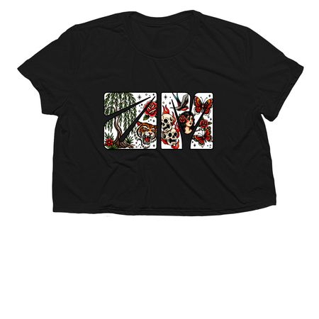 American Traditional, a Black Women?s Flowy Cropped Tee