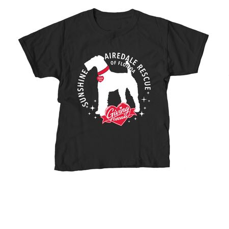 Sunshine Airedale Rescue, a Black Youth Unisex Tee
