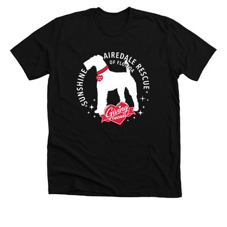 Sunshine Airedale Rescue, a Solid Black Blend Premium Unisex Tee