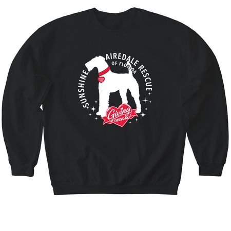 Sunshine Airedale Rescue, a Black Softstyle Crewneck Sweatshirt