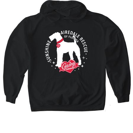 Sunshine Airedale Rescue, a Black Gildan Softstyle Pullover Hoodie