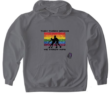 MSRD They threw bricks, a Charcoal Gildan Softstyle Pullover Hoodie