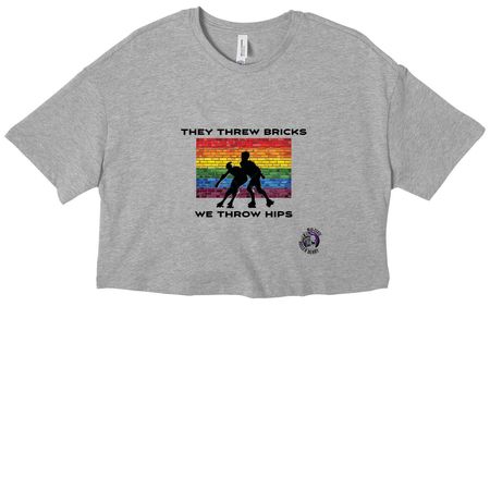 MSRD They threw bricks, a Athletic Heather Women?s Cropped Cotton Tee