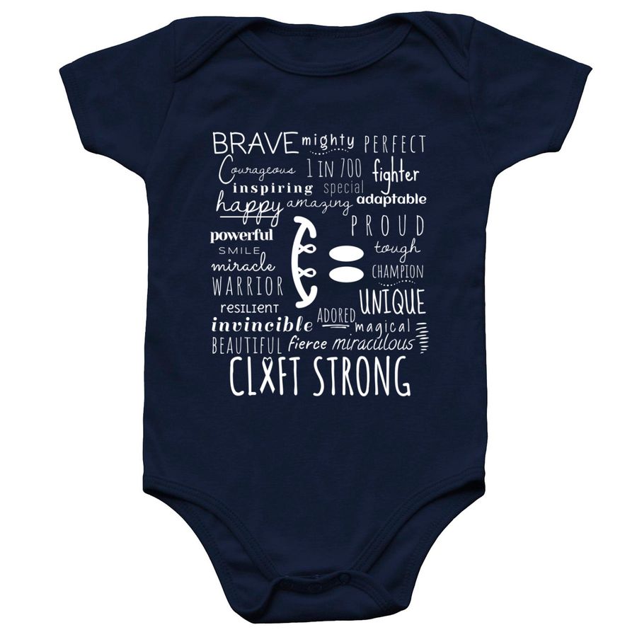 Bilateral Cleft Awareness Onesie, a Navy Infant Onesie