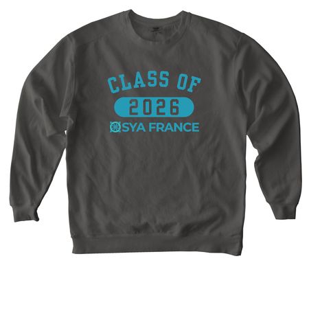 Class of SYA France 2026, a Pepper Comfort Colors Crewneck Sweatshirt