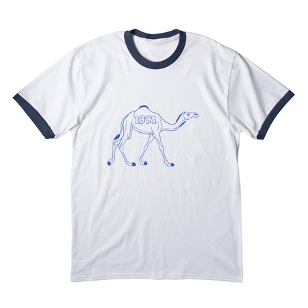 1991 Gear, a White/ Navy Cotton Ringer Tee
