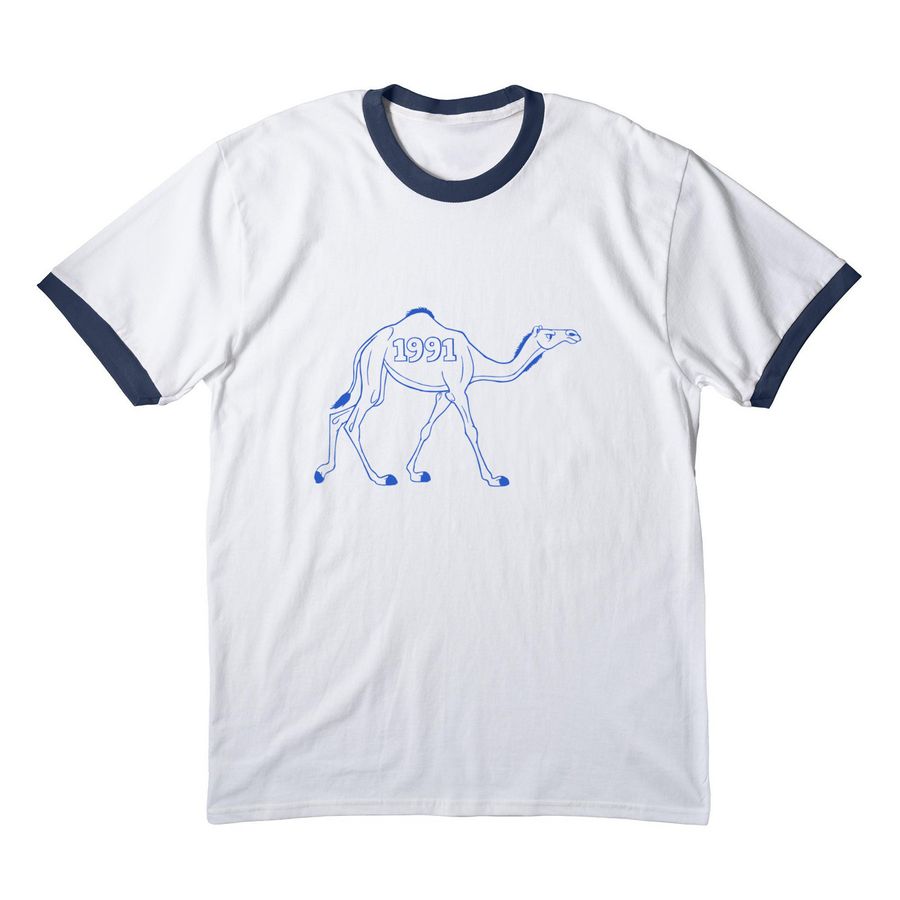 1991 Gear, a White/ Navy Cotton Ringer Tee