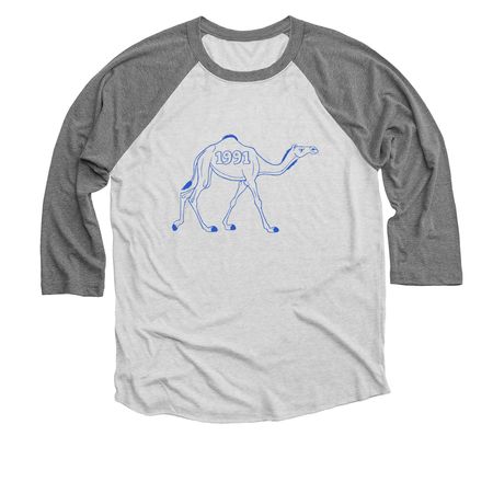 1991 Gear, a Premium Heather and Heather White 3/4 Sleeve Baseball Tee