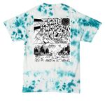 Tye Dye Running Dog, a Teal Crystal Tie Dye Tee (back-view)