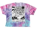 Tye Dye Running Dog, a Cotton Candy Women's Tie Dye Cropped Tee (back-view)