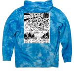Tye Dye Running Dog, a Aqua Blue Tie Dye Pullover Hoodie (back-view)