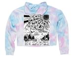Tye Dye Running Dog, a Cotton Candy Women?s Tie Dye Cropped Hoodie (back-view)