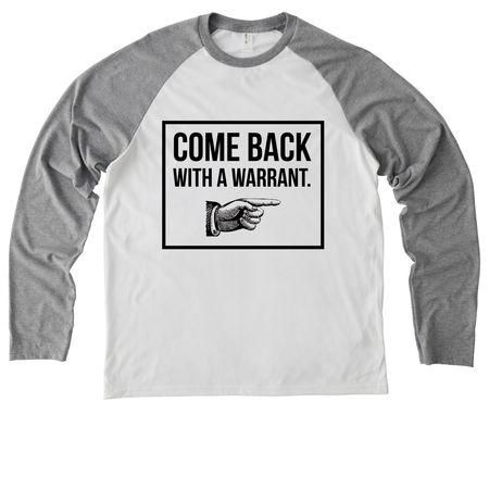 Come Back With a Warrant, a Aluminum Grey/ Bright White Allmade Eco Triblend Colorblock Raglan Long Sleeve Tee