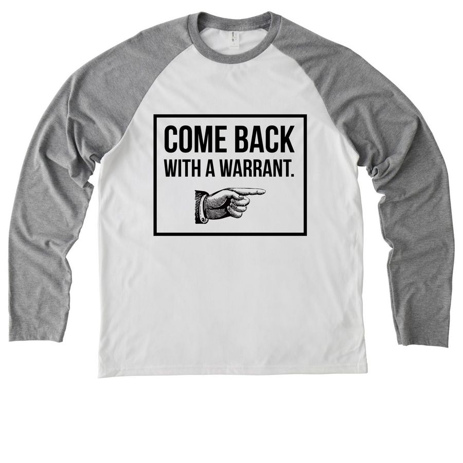 Come Back With a Warrant, a Aluminum Grey/ Bright White Allmade Eco Triblend Colorblock Raglan Long Sleeve Tee