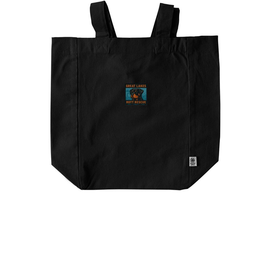 Square Logo Totes, a Black Recycled Cotton Tote Bag